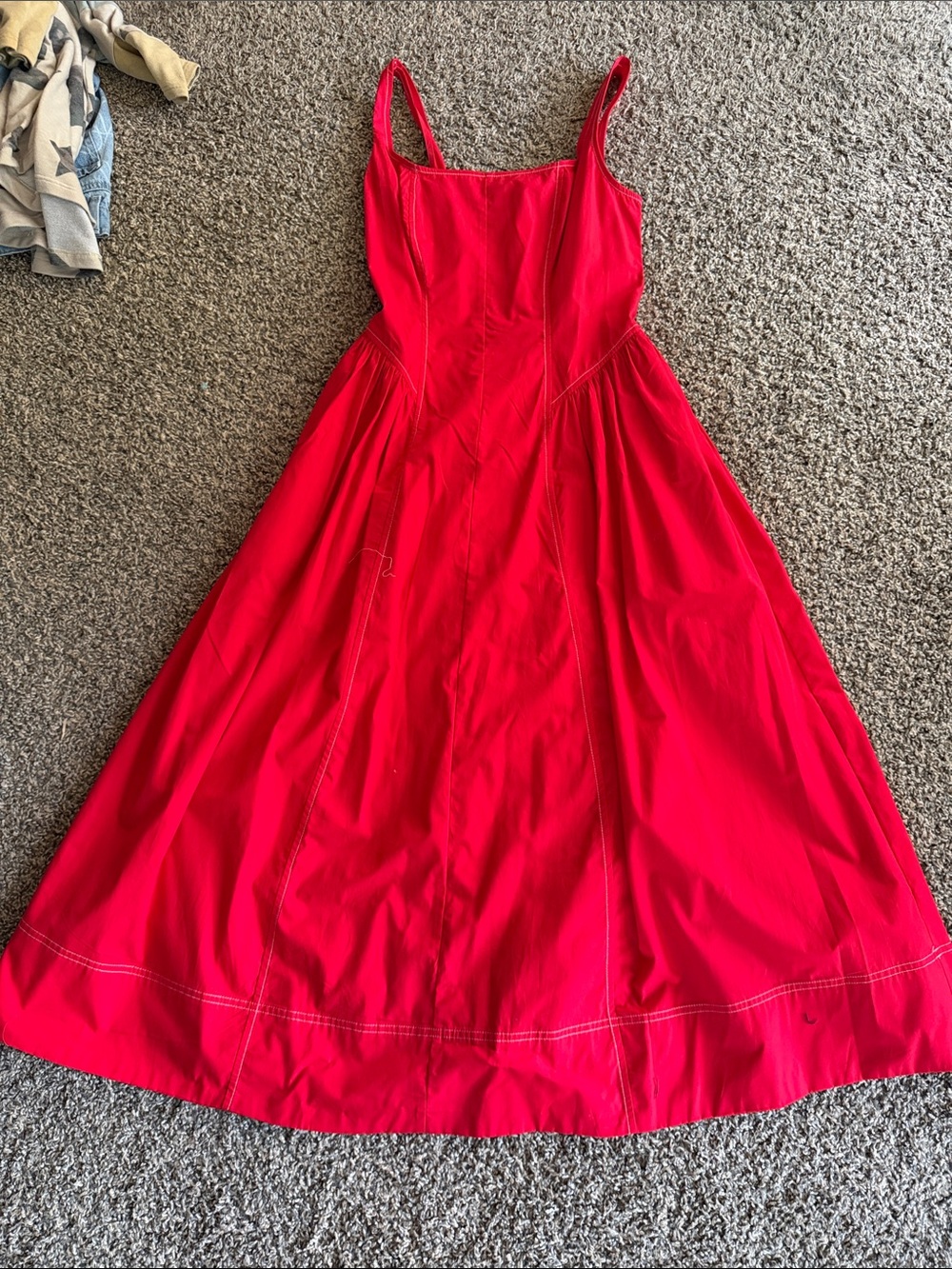 Red Sleeveless A-Line Maxi Dress